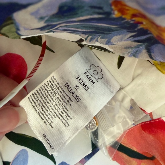 NWT Farm Rio Greek Garden Quilted Tie Coat Floral Cotton Sz XL - Picture 11 of 16